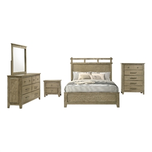 Coaster Hazlewood 5-Piece Wood Queen Bedroom Set in Vineyard Oak Brown