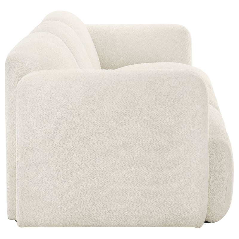 Coaster Dorset 2-Piece Contemporary Fabric Round Track Arm Sofa Set in White