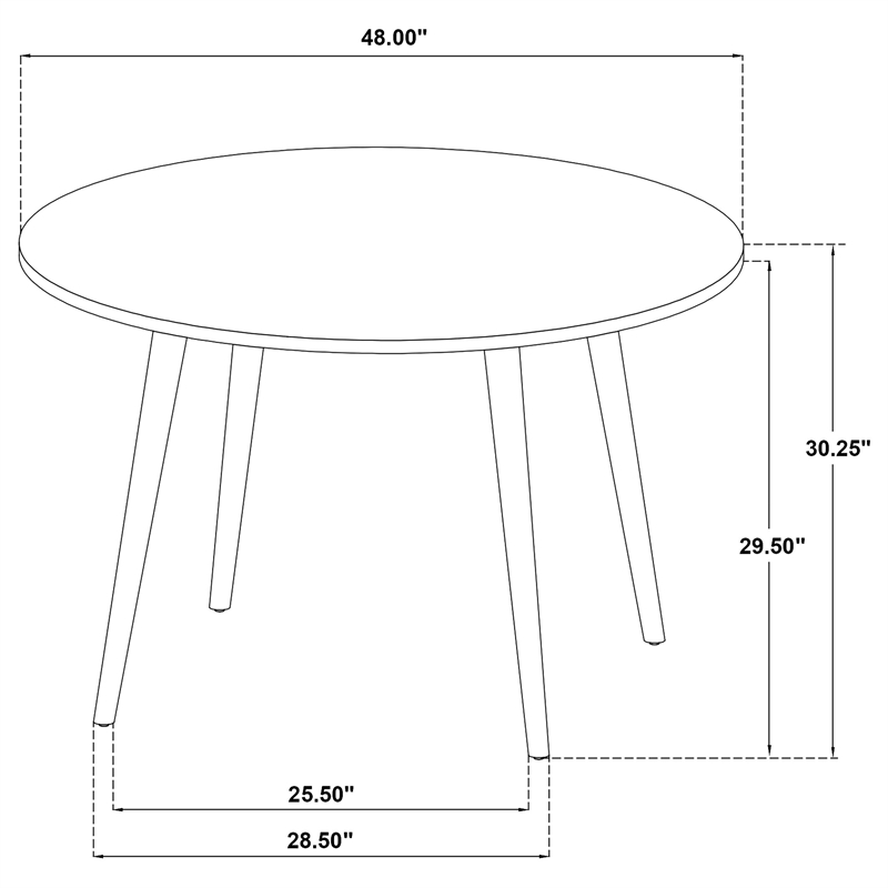 Coaster Andrews 5-Piece Round Wood Dining Table Set in Light Ash Brown/White