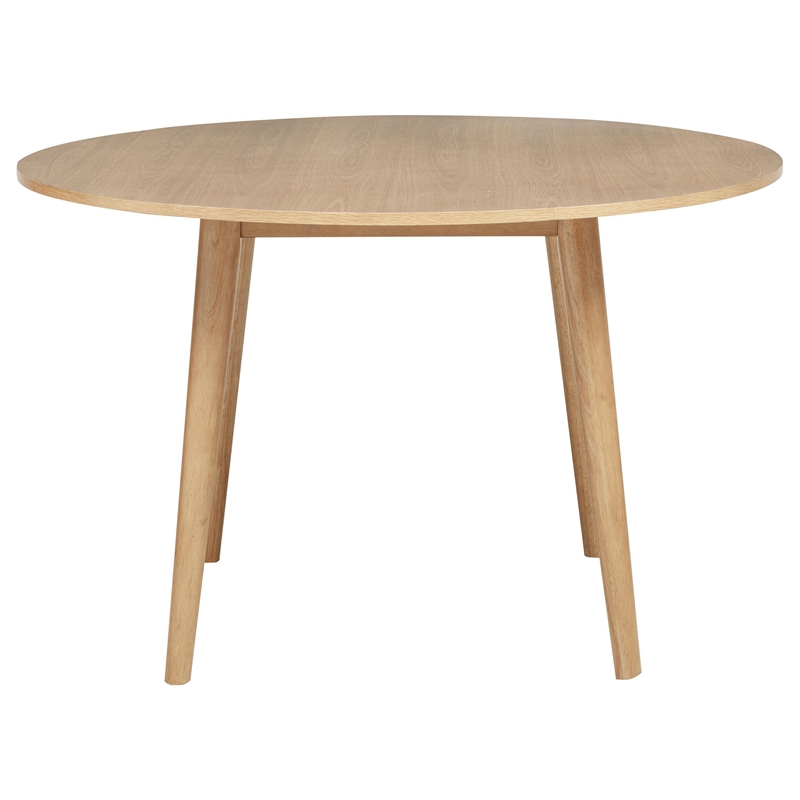 Coaster Andrews 5-Piece Round Wood Dining Table Set in Light Ash Brown/White