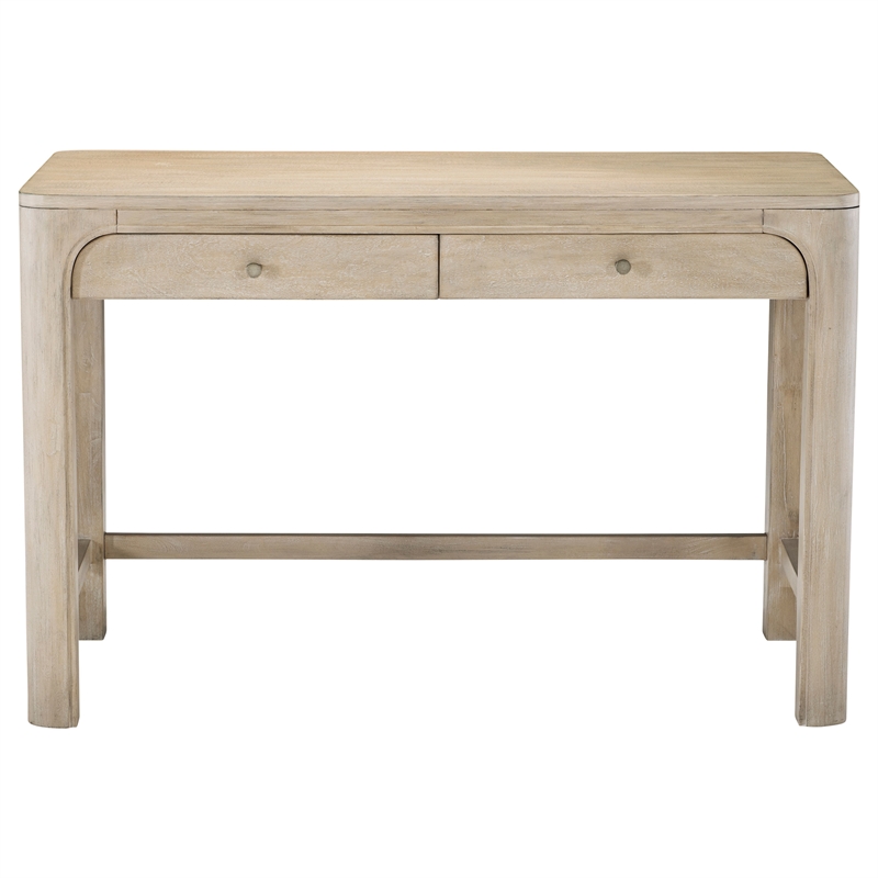 Coaster Solano 2-Drawer Wood Makeup Table Vanity Desk in Weathered Mango Brown