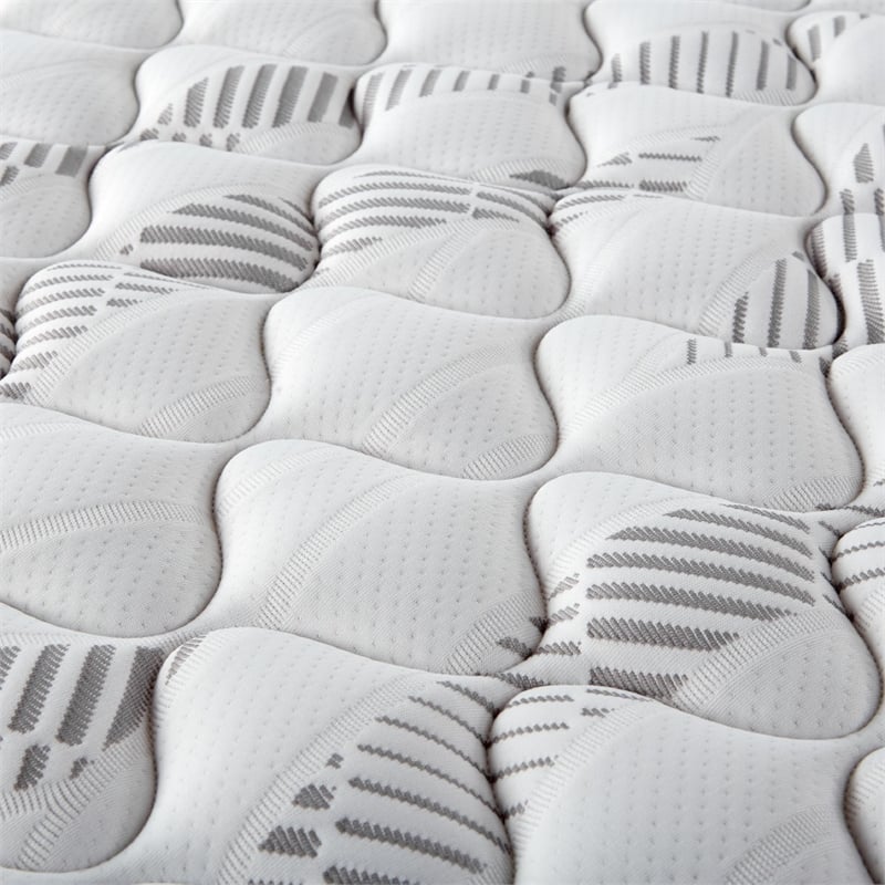 Coaster Hayes Fabric Eastern King Firm Tight Top Hybrid Mattress in White