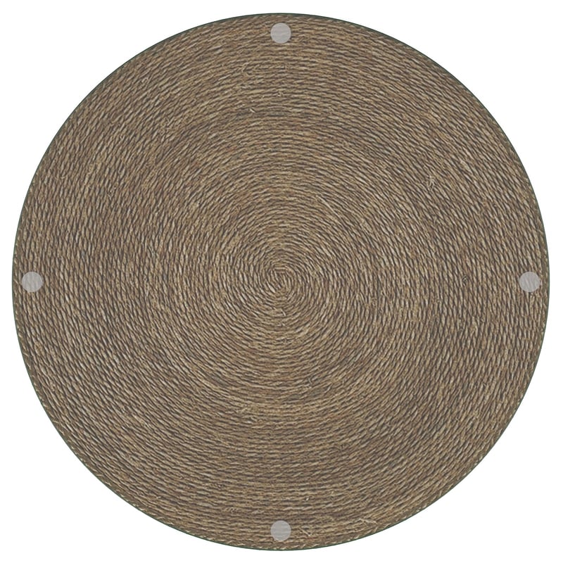 Coaster Halden Round Woven Rattan & Seagrass Accent Side Table in Light Brown