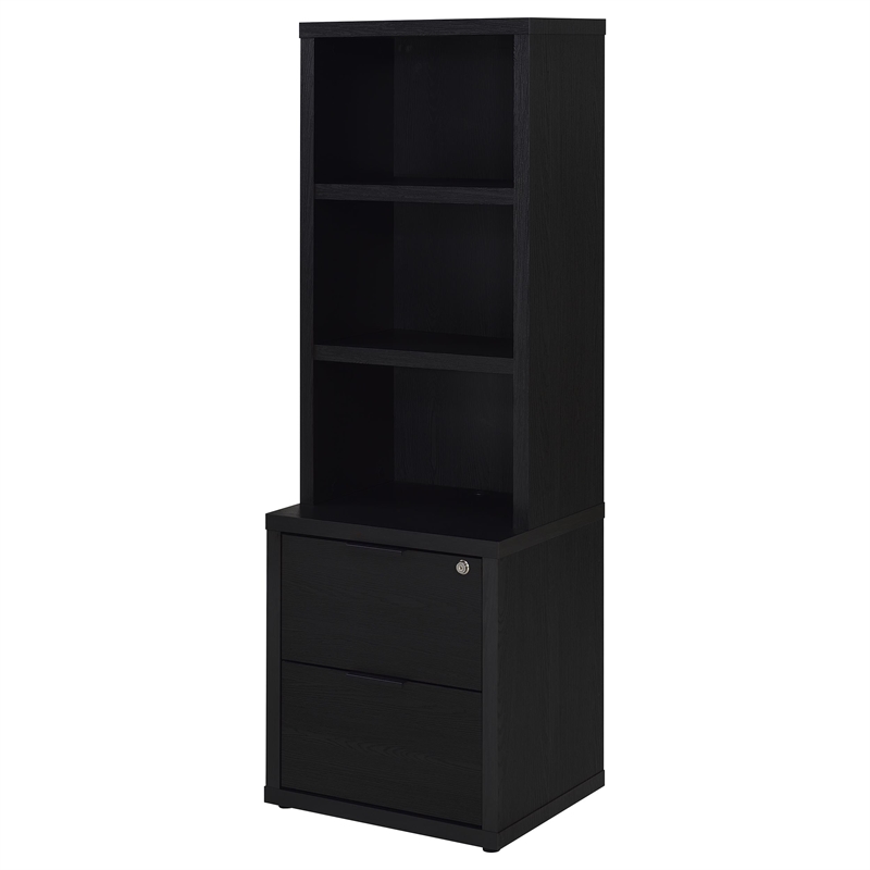 Coaster Westpark 3-Piece Wood Queen Bedroom Set Bookcase Headboard in Black