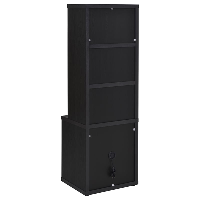 Coaster Westpark 3-Piece Wood Queen Bedroom Set Bookcase Headboard in Black
