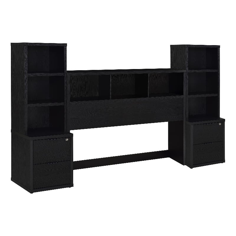 Coaster Westpark 3-Piece Wood Queen Bedroom Set Bookcase Headboard in Black