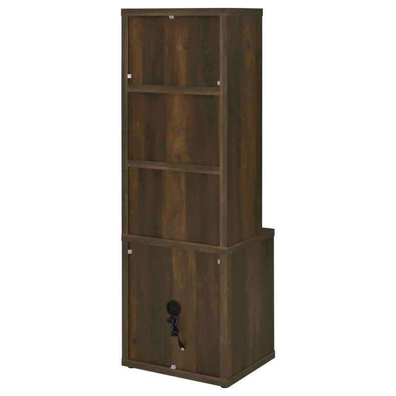 Coaster Westpark 3-Piece Wood Queen Bedroom Set Bookcase Headboard in Dark Pine