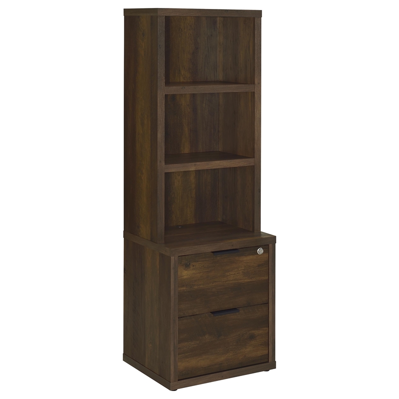 Coaster Westpark 3-Piece Wood Queen Bedroom Set Bookcase Headboard in Dark Pine