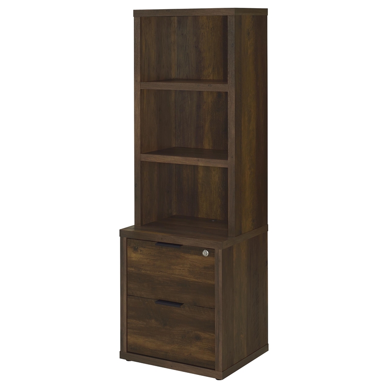 Coaster Westpark 3-Piece Wood Twin Bedroom Set Bookcase Headboard in Dark Pine