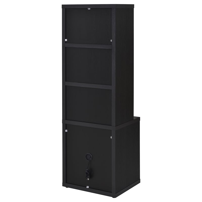 Coaster Westpark 3-Piece Wood Twin Bedroom Set Bookcase Headboard in Black