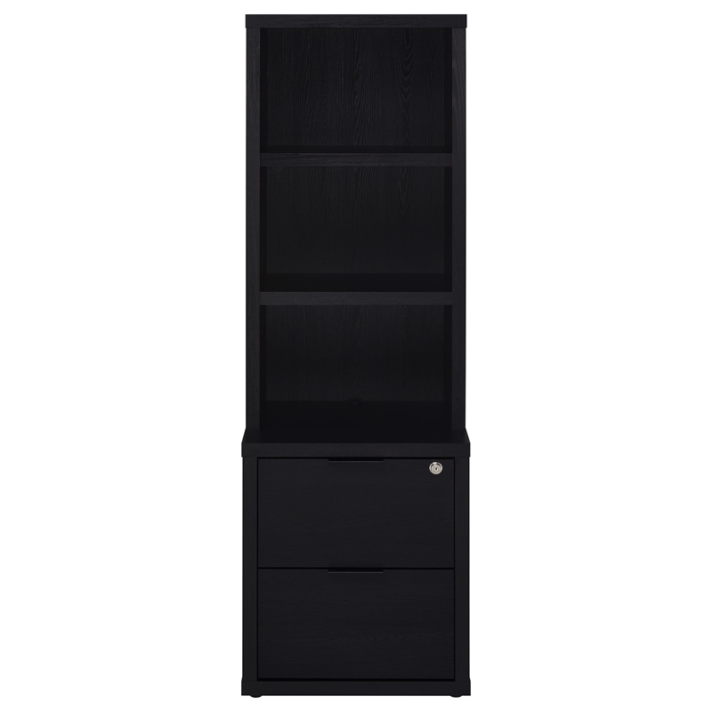 Coaster Westpark 3-Piece Wood Twin Bedroom Set Bookcase Headboard in Black