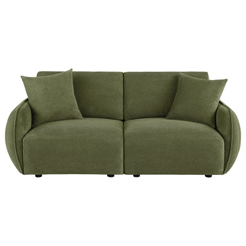 Coaster Elysia Upholstered Modular Lounge Loveseat in Green