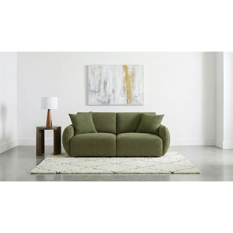 Coaster Elysia Upholstered Modular Lounge Loveseat in Green