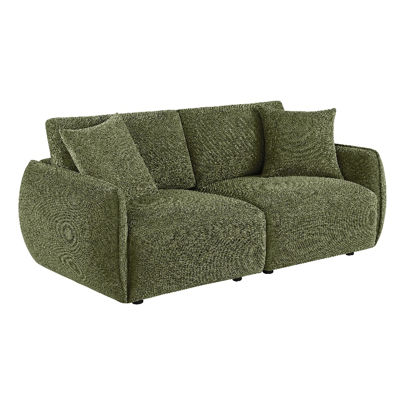 Coaster Elysia Upholstered Modular Lounge Loveseat in Green