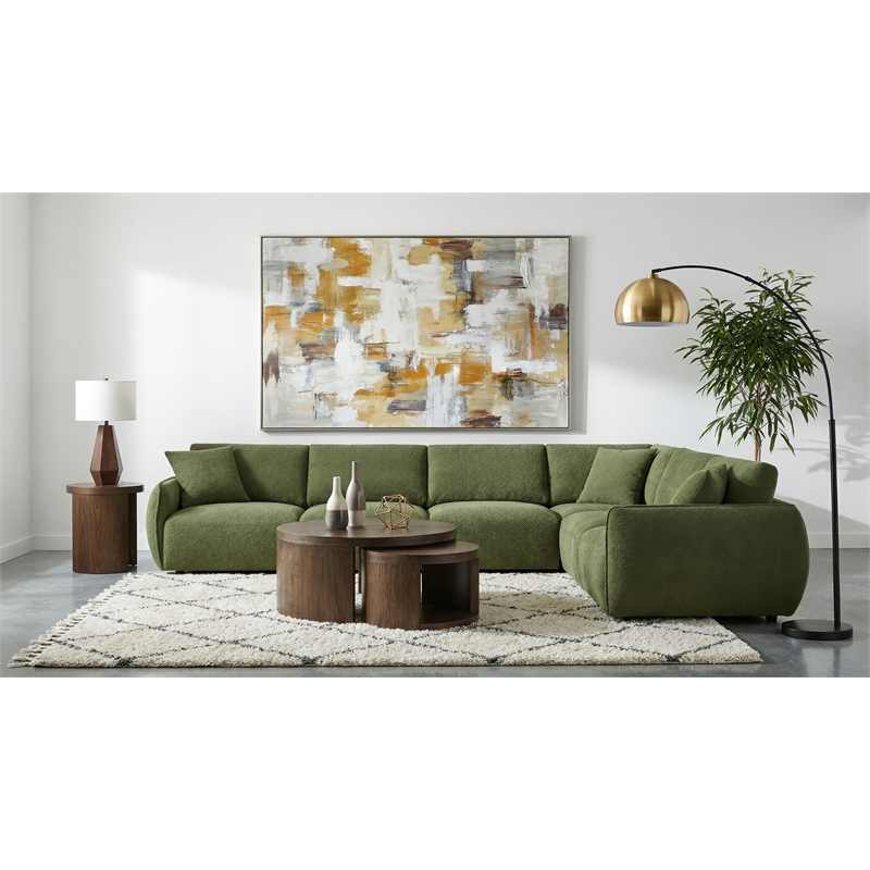 Coaster Elysia 6-piece Upholstered Modular Sectional Sofa in Green