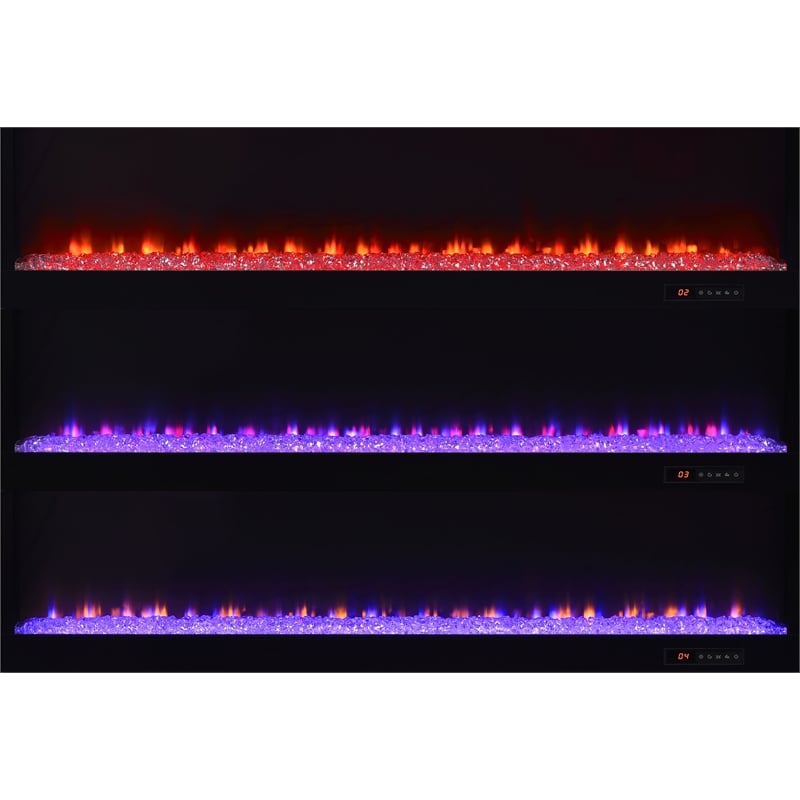 Coaster Mallory TV Stand Fireplace Console Bluetooth Speaker in Gray High Gloss
