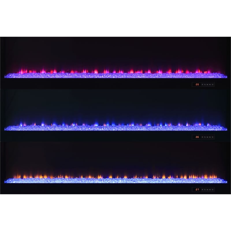 Coaster Mallory TV Stand Fireplace Console Bluetooth Speaker in Gray High Gloss