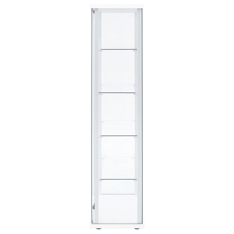 Coaster Delphinium 4-Shelf Engineered Wood and Glass Curio Cabinet in White