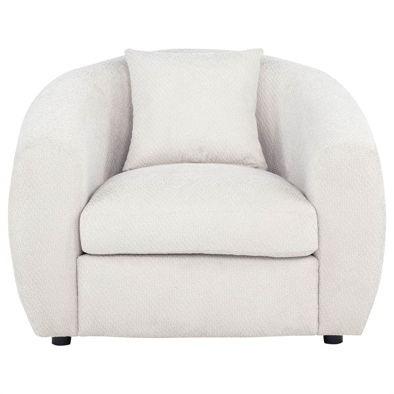 Coaster Isabella Fabric Upholstered Curved Silhouette Accent Chair in Sand Color