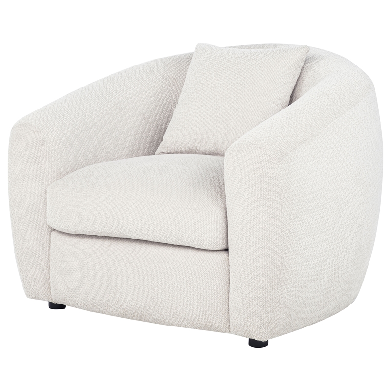 Coaster Isabella Fabric Upholstered Curved Silhouette Accent Chair in Sand Color