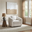 Coaster Isabella Fabric Upholstered Curved Silhouette Accent Chair in Sand Color