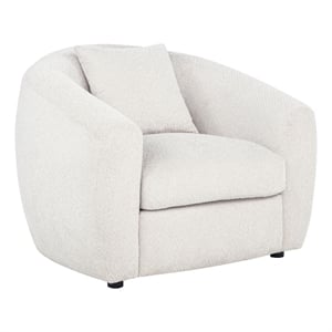 Coaster Isabella Fabric Upholstered Curved Silhouette Accent Chair in Sand Color