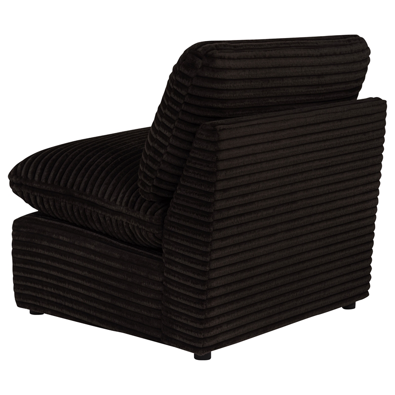 Coaster Collins Modular Upholstery Fabric Corduroy Armless Chair in Brown