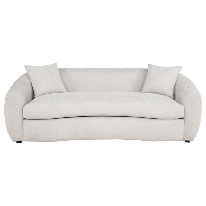 Coaster Isabella Fabric Upholstered Curved Silhouette Sofa in Sand color
