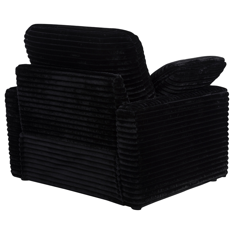 Coaster Collins Upholstery Fabric Corduroy Power Recliner Chair in Black