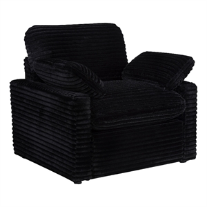 Coaster Collins Upholstery Fabric Corduroy Power Recliner Chair in Black