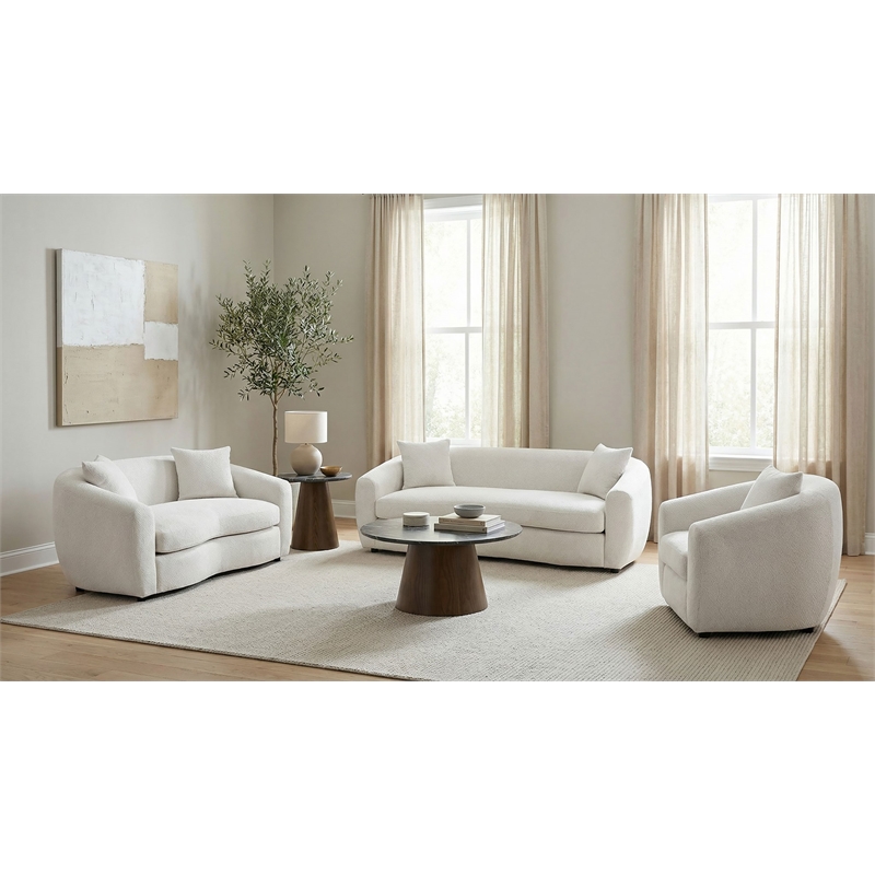 Coaster Isabella 3-piece Fabric Upholstered Sofa Set in Sand
