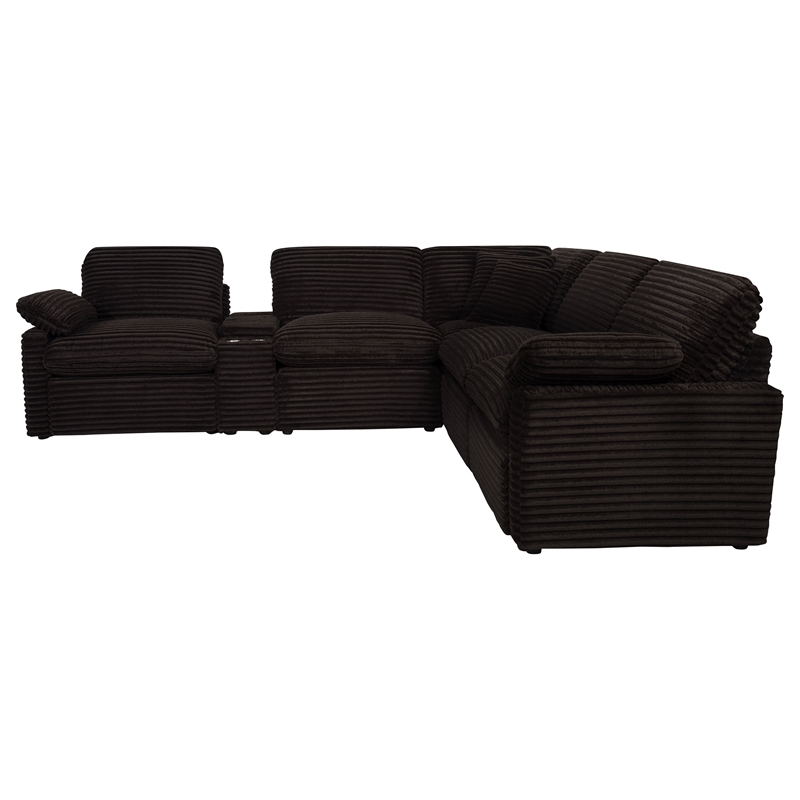 Coaster Collins 6-piece Fabric Modular Power Reclining Sectional in Brown