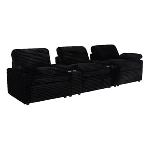 Coaster Collins 5-Piece Fabric Power Reclining Home Theater Seating in Black