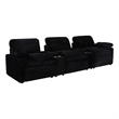 Coaster Collins 5-Piece Fabric Power Reclining Home Theater Seating in Black
