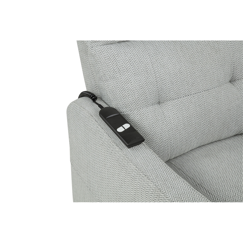 Coaster Dayes Upholstered Fabric Power Lift Recliner Chair in Light Gray