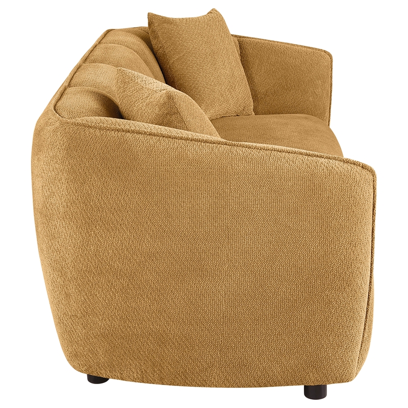 Coaster Aleisha Contemporary Fabric Upholstered Sofa in Mustard Yellow