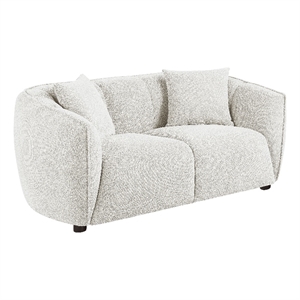 Coaster Aleisha Contemporary Fabric Upholstered Loveseat in Ivory