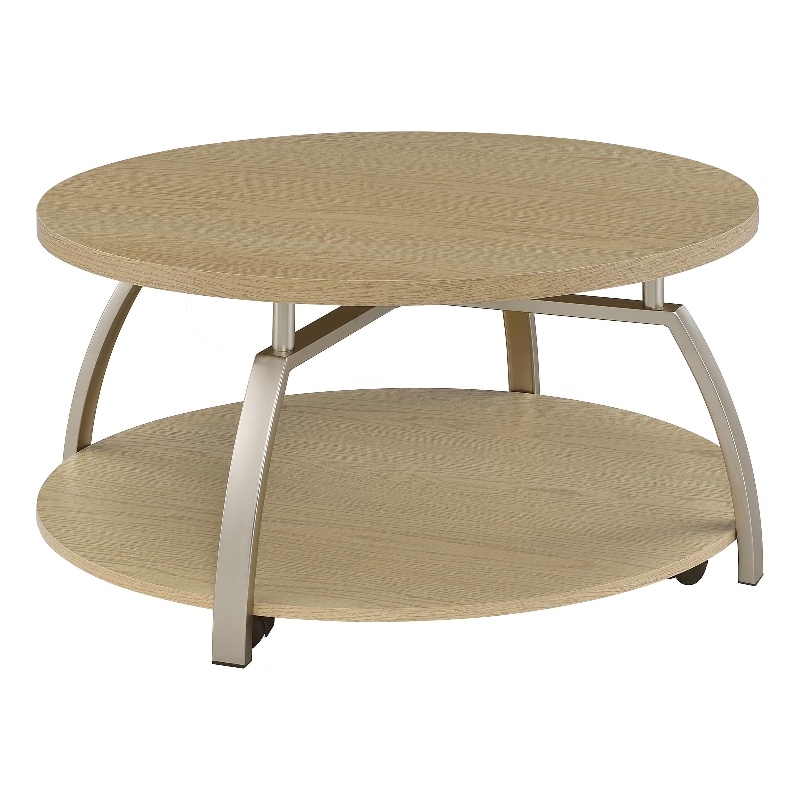 Coaster Dacre Round Engineered Wood Top Coffee Table in Brown