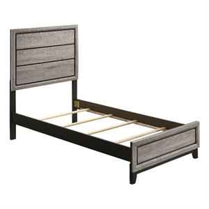 Coaster Valen 56&quot Transitional Wood Twin Panel Bed in Light Taupe