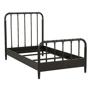 Coaster Rocco All Wood Water Pipe Open Frame Twin Bed in Dark Bronze