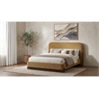 Coaster Baldacci Fabric Queen Platform Bed in Curry Yellow/Walnut