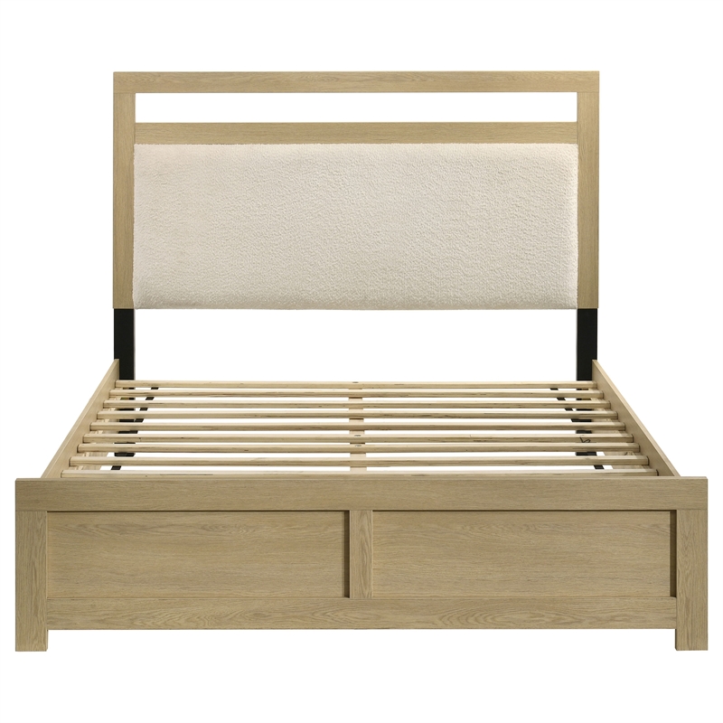 Coaster Hendricks Transitional Queen Wood Platform Bed in Light Oak