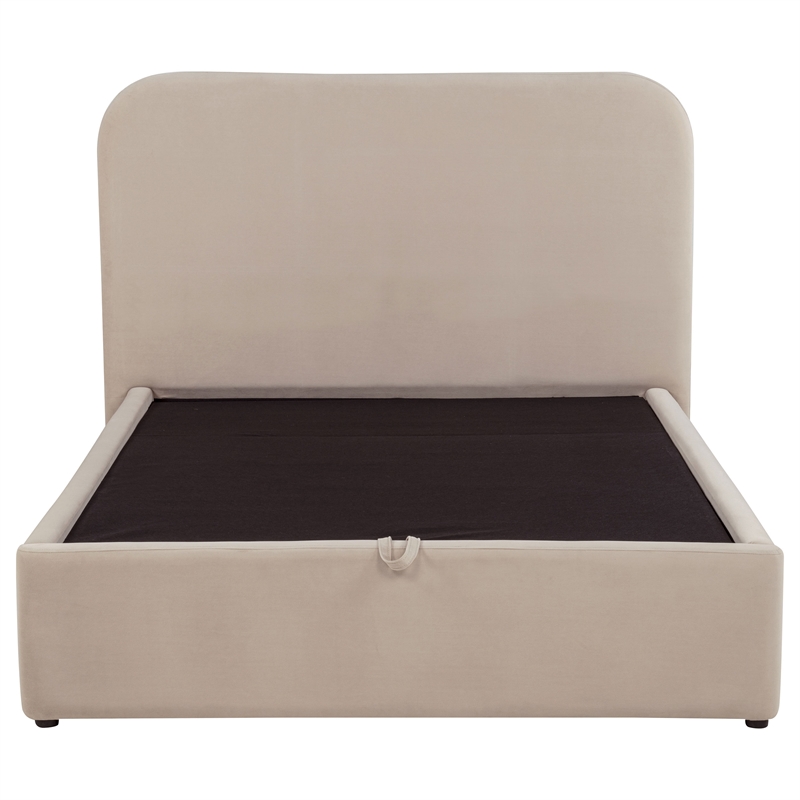 Coaster Anders Full Upholstered Fabric Platform Bed in Beige