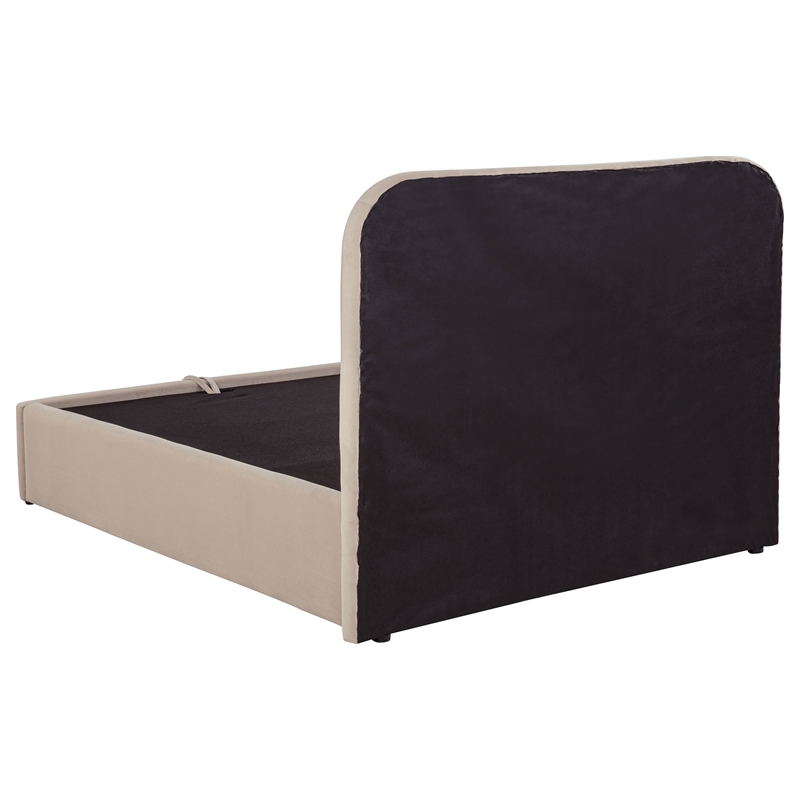 Coaster Anders Full Upholstered Fabric Platform Bed in Beige