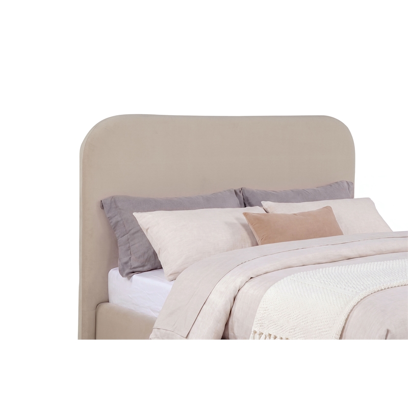 Coaster Anders Full Upholstered Fabric Platform Bed in Beige
