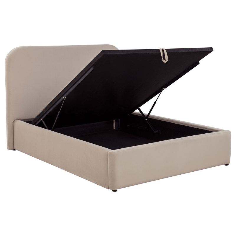 Coaster Anders Full Upholstered Fabric Platform Bed in Beige