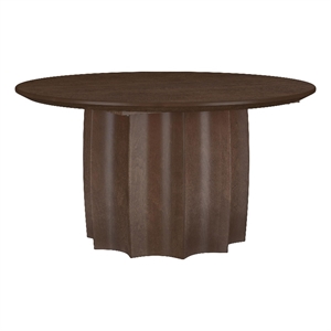Coaster Cayenne Transitional Round Mango Wood Cocktail Coffee Table in Walnut