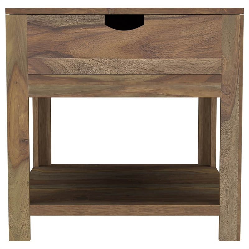 Coaster Esther 1-Drawer Rustic Solid Wood Side End Table in Natural
