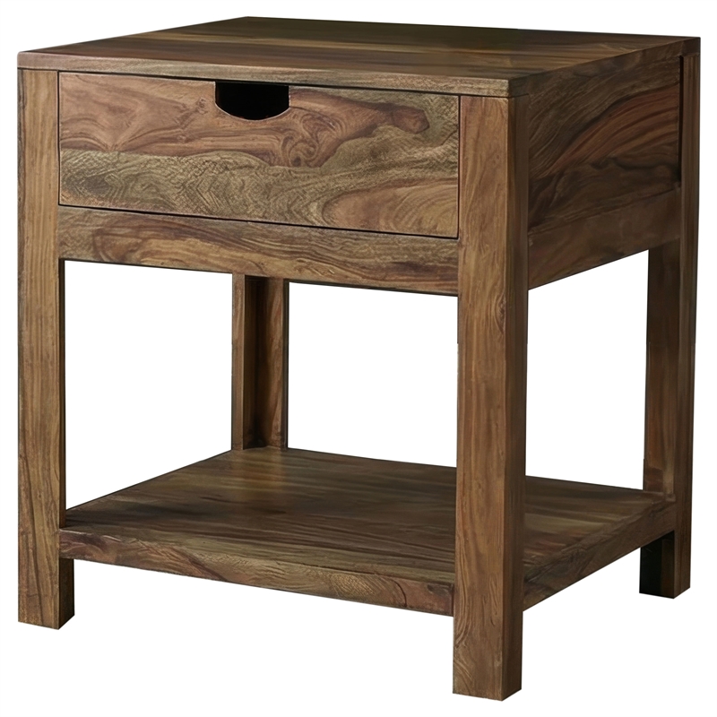 Coaster Esther 1-Drawer Rustic Solid Wood Side End Table in Natural