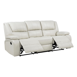Coaster Camila Faux Leather Upholstered Motion Reclining Sofa in White